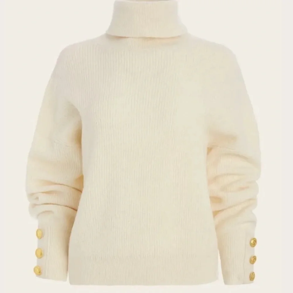 NWT Marciano by Guess Elodie High Neck Wool Blend Sweater Sandy Shore